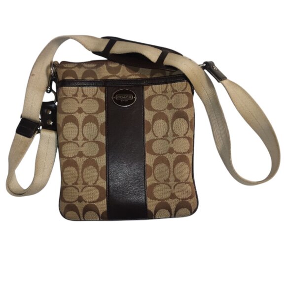 Coach Legacy Signature Stripe Swingpack Crossbody Bag - Picture 1 of 16